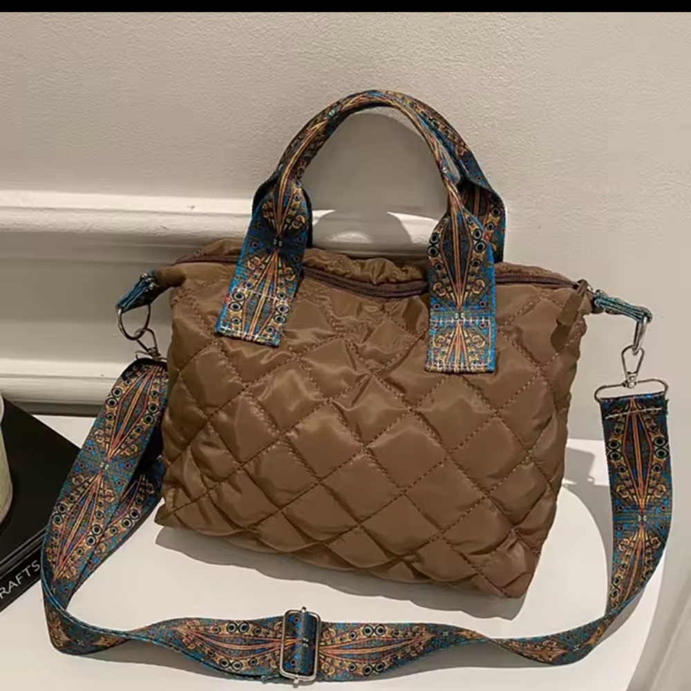Women’s Bag I Duffle I Mini I Quilted I With  Patterned